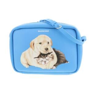 BALENCIAGA Blue Dog Cat Shoulder Bag